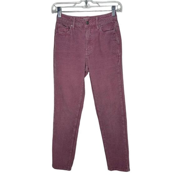 PacSun Womens Pink Corduroy‎ Mom Jean High Rise Pants Button Closure Belt Loops - Picture 1 of 7